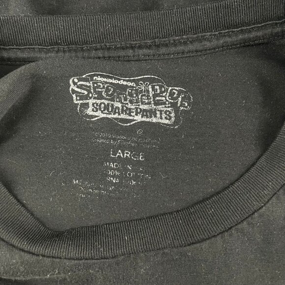 SpongeBob SquarePants T-Shirt Large Black Graphic Tee 100% Cotton Nickelodeon - Picture 4 of 4